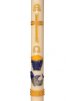 30" x 2" Paschal Candle with Alpha & Omega with Silver Fish Wax Relief