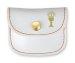 White Bonded Leather Communion Rosary Purse