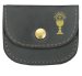 Black Bonded Leather Communion Rosary Purse