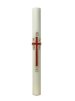 30" x 2" Paschal Candle with Dark Red and Gold Cross Wax Relief