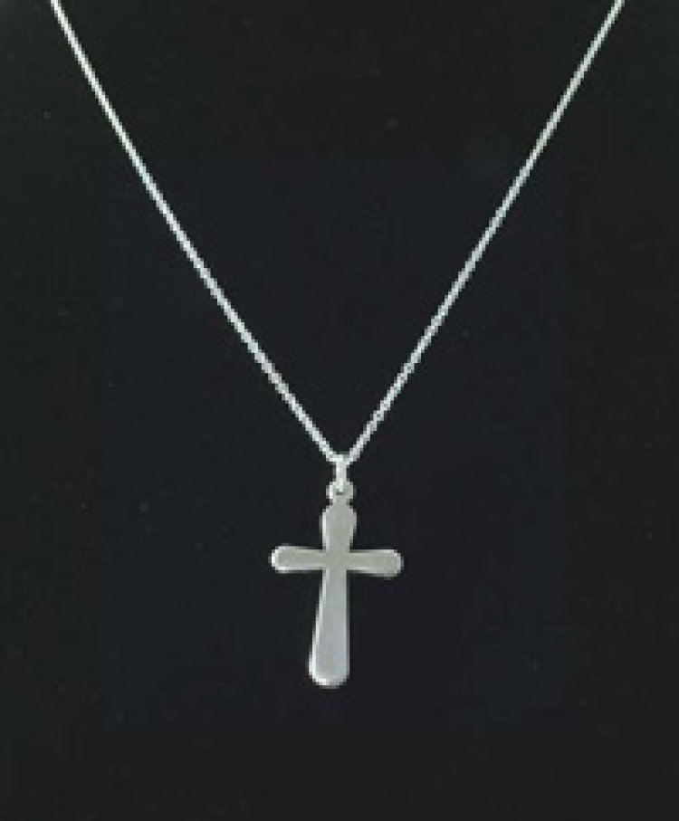 Simple cross necklace white on sale gold