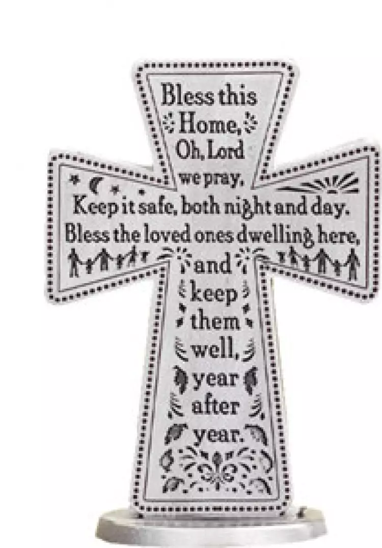 3" Bless This House Standing Cross