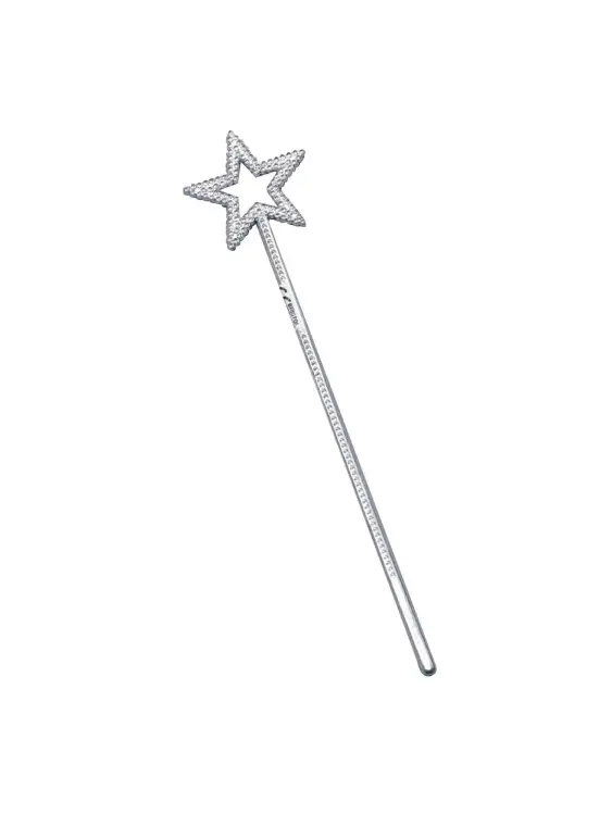 Silver Angel Plastic Wand  (Pack Of 12) - Nativity Costume Accesory