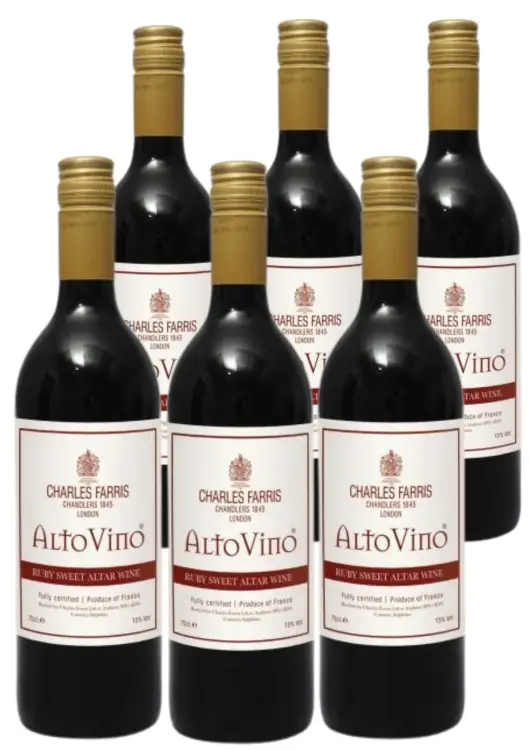 Alcoholic Communion Wine - Ruby Red - Farris - Pack of 6