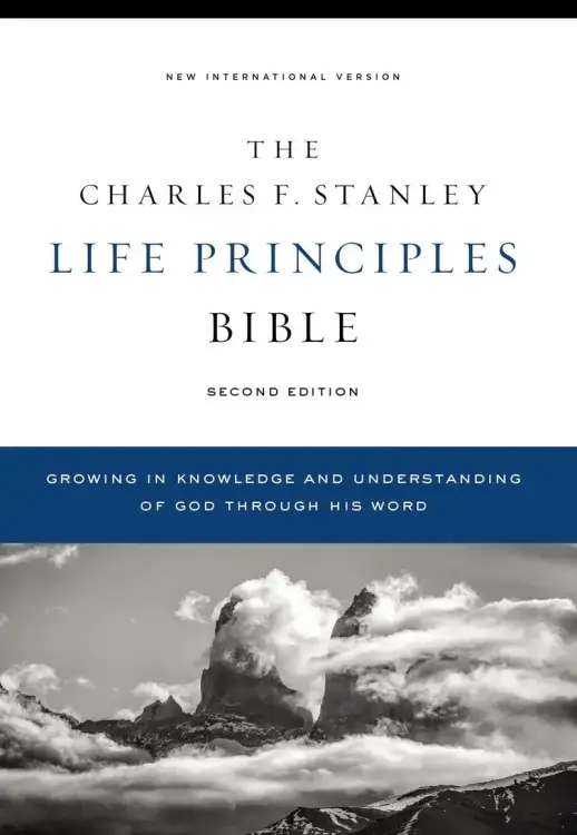 NIV, Charles F. Stanley Life Principles Bible, 2nd Edition, Hardcover, Comfort Print, Concordance