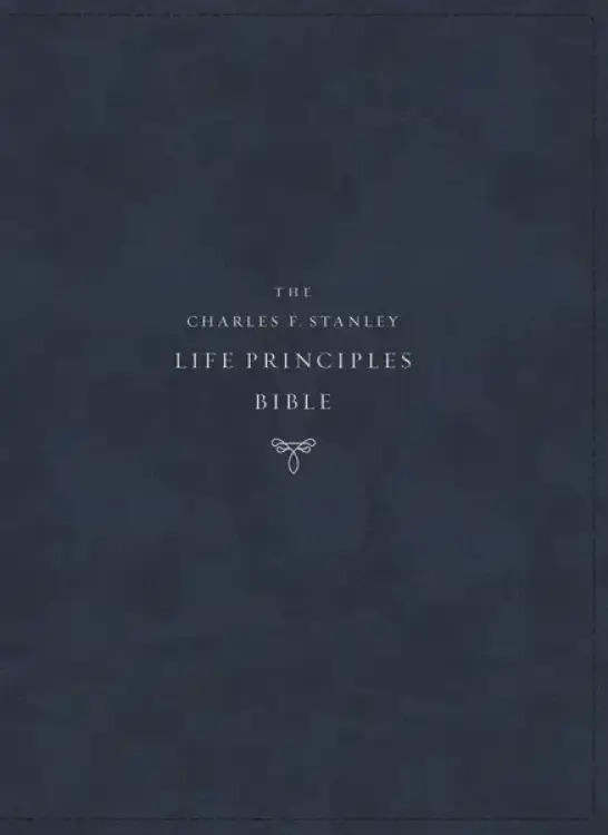 NIV, Charles F. Stanley Life Principles Bible, 2nd Edition, Leathersoft, Blue, Comfort Print, Concordance