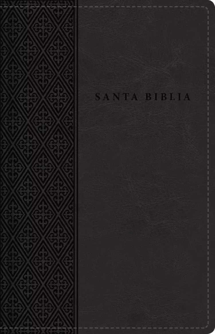 RVR60 Santa Biblia, Letra Grande, Tamaño Compacto, Leathersoft, Negro, Edición Letra Roja, con Índice y Cierre