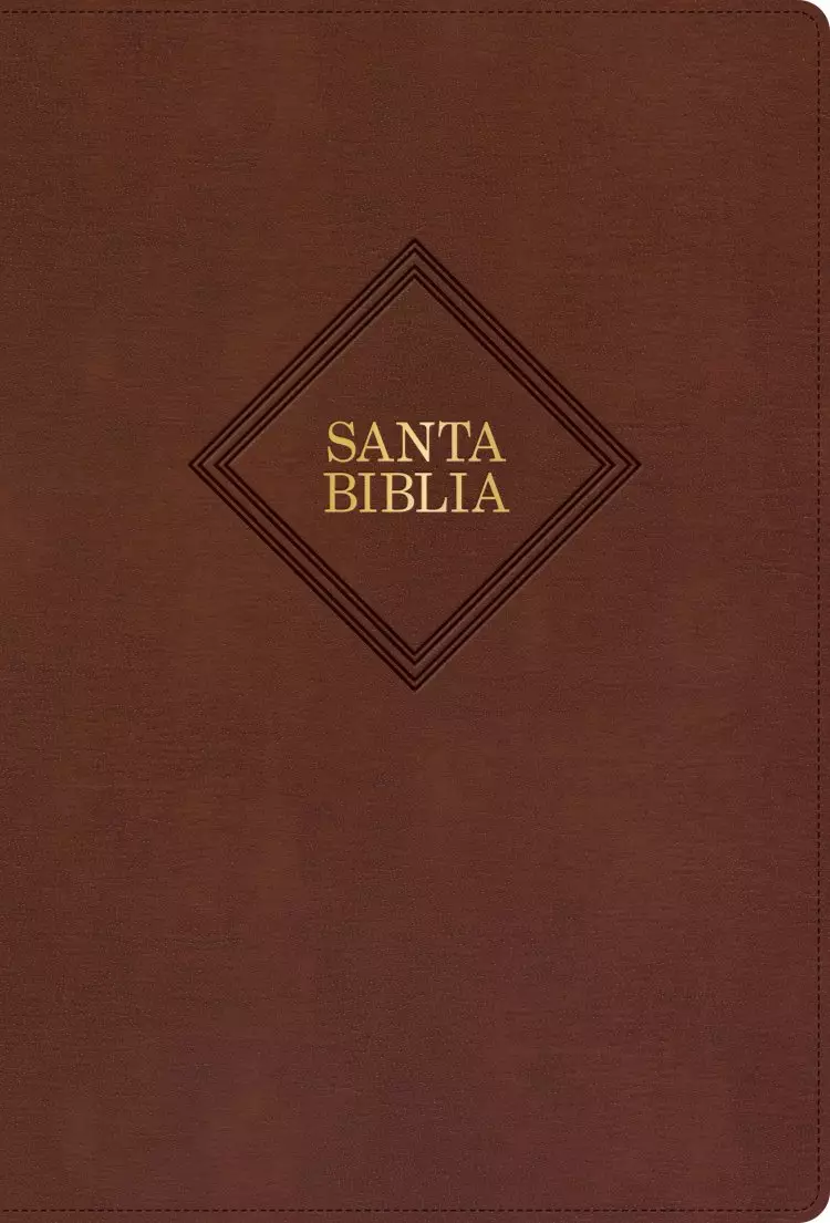 RVR 1960 Biblia letra grande tamaño manual, café piel fabricada con índice (Edición 2023)