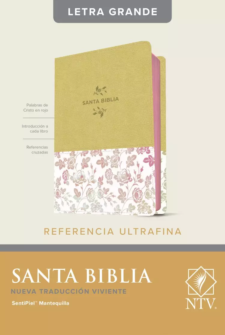 Santa Biblia NTV, Edición de referencia ultrafina, letra grande (SentiPiel, Mantequilla, Índice, Letra Roja)