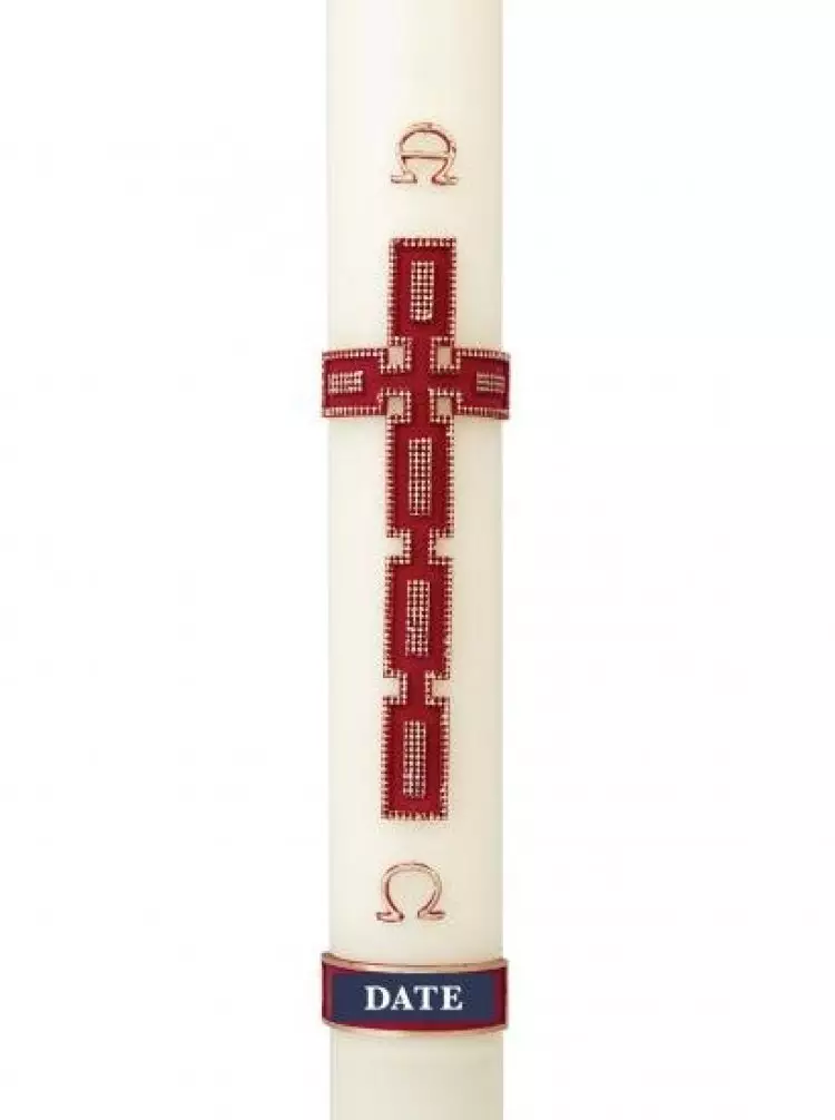 36" x 2" Paschal Candle with Celtic Cross Wax Relief - Single