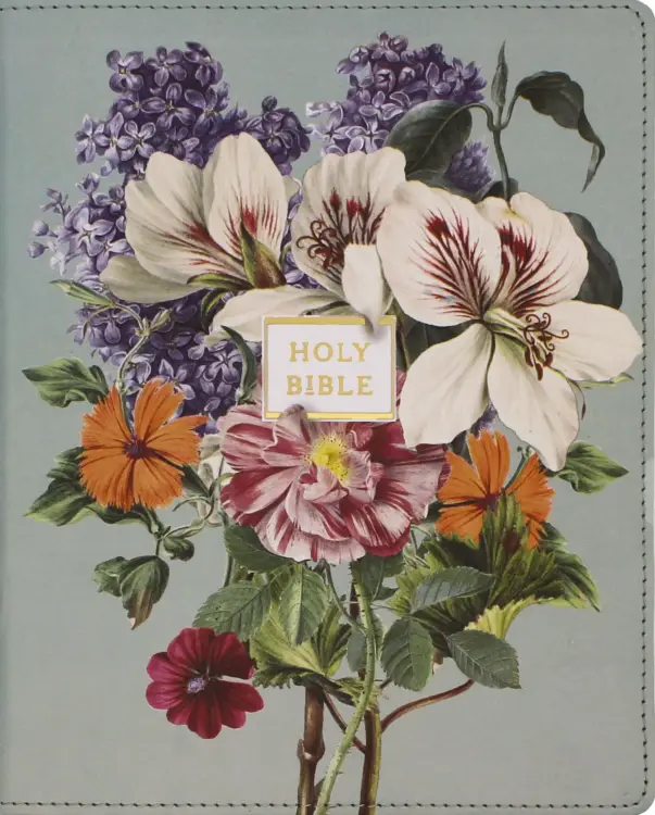 NIV, Artisan Collection Bible, Large Print, Leathersoft, Sage Floral, Red Letter, Comfort Print