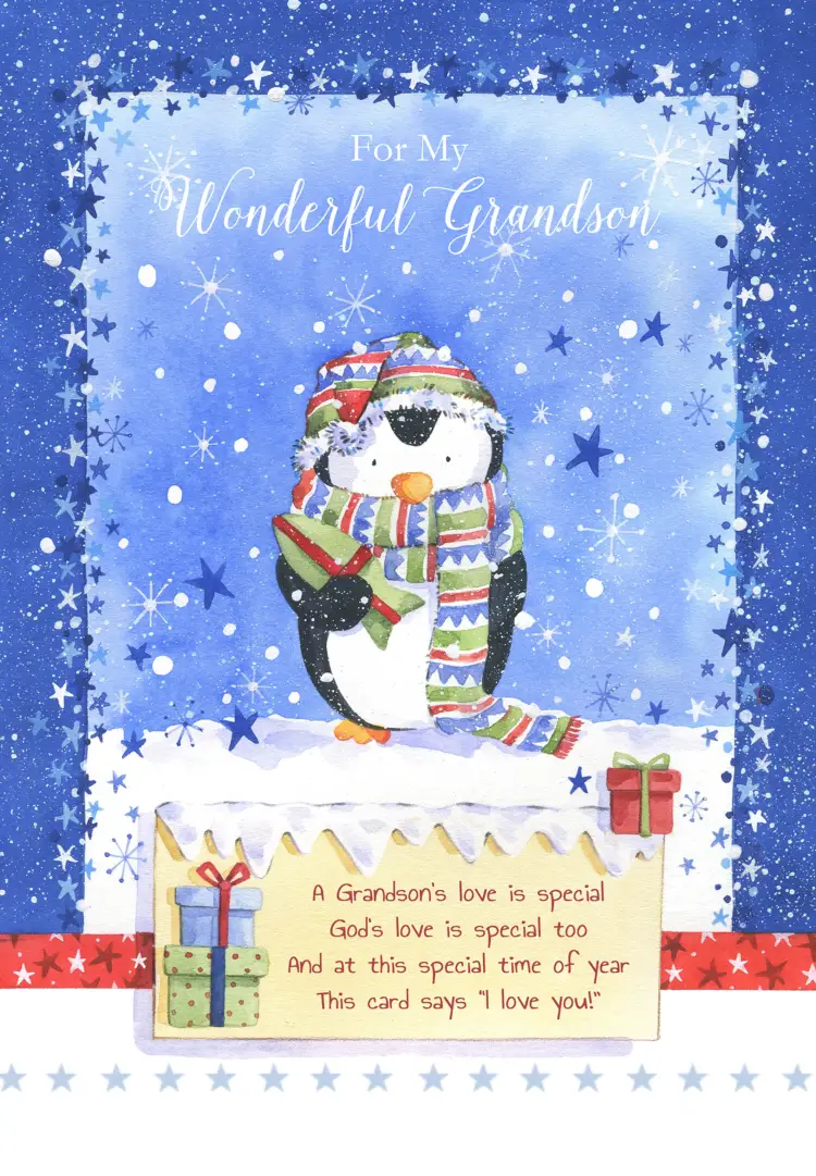 For My Wonderful Grandson Christmas Card