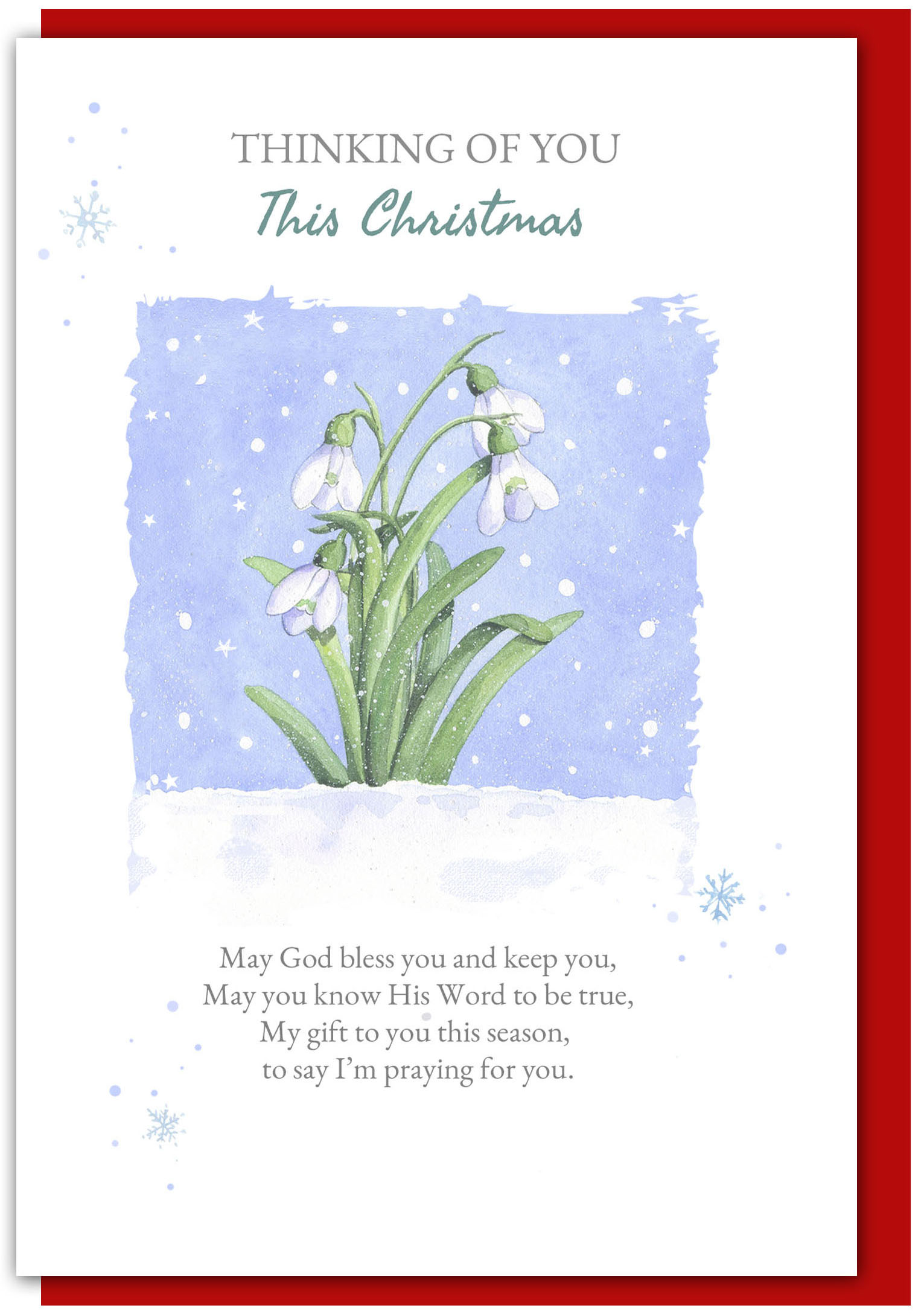 Thinking of You Snowdrops Christmas Card  Free Delivery when you spend