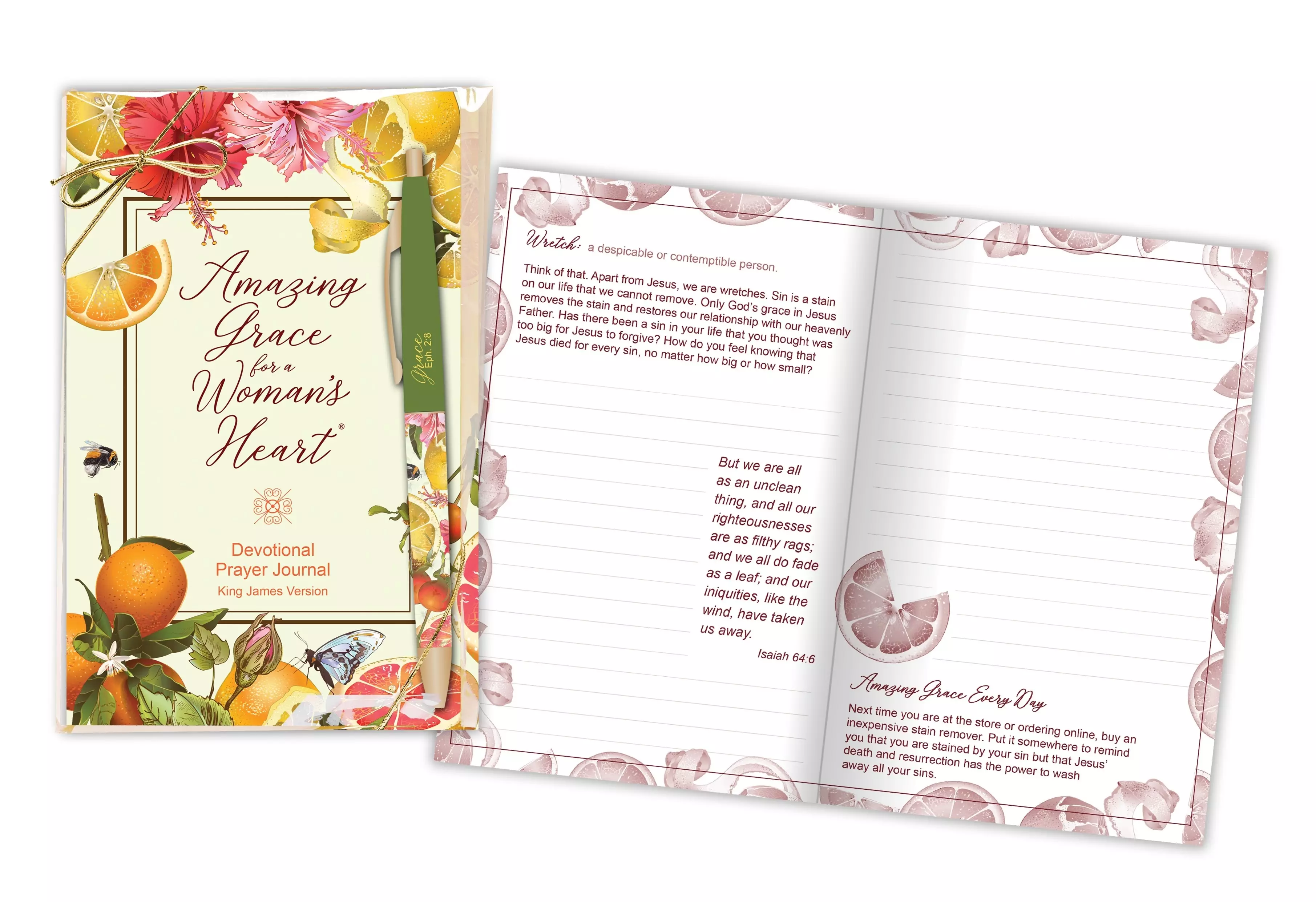 Prayer Journal & Pen Gift Set-Amazing Grace (KJV)