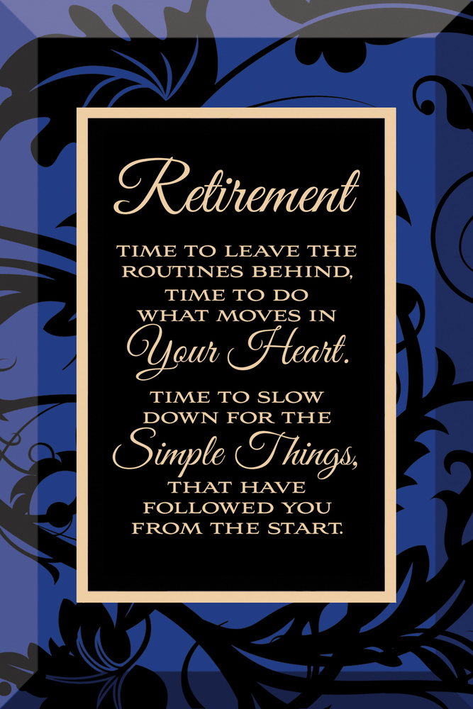 Glass Plaque-Retirement 6 x 4