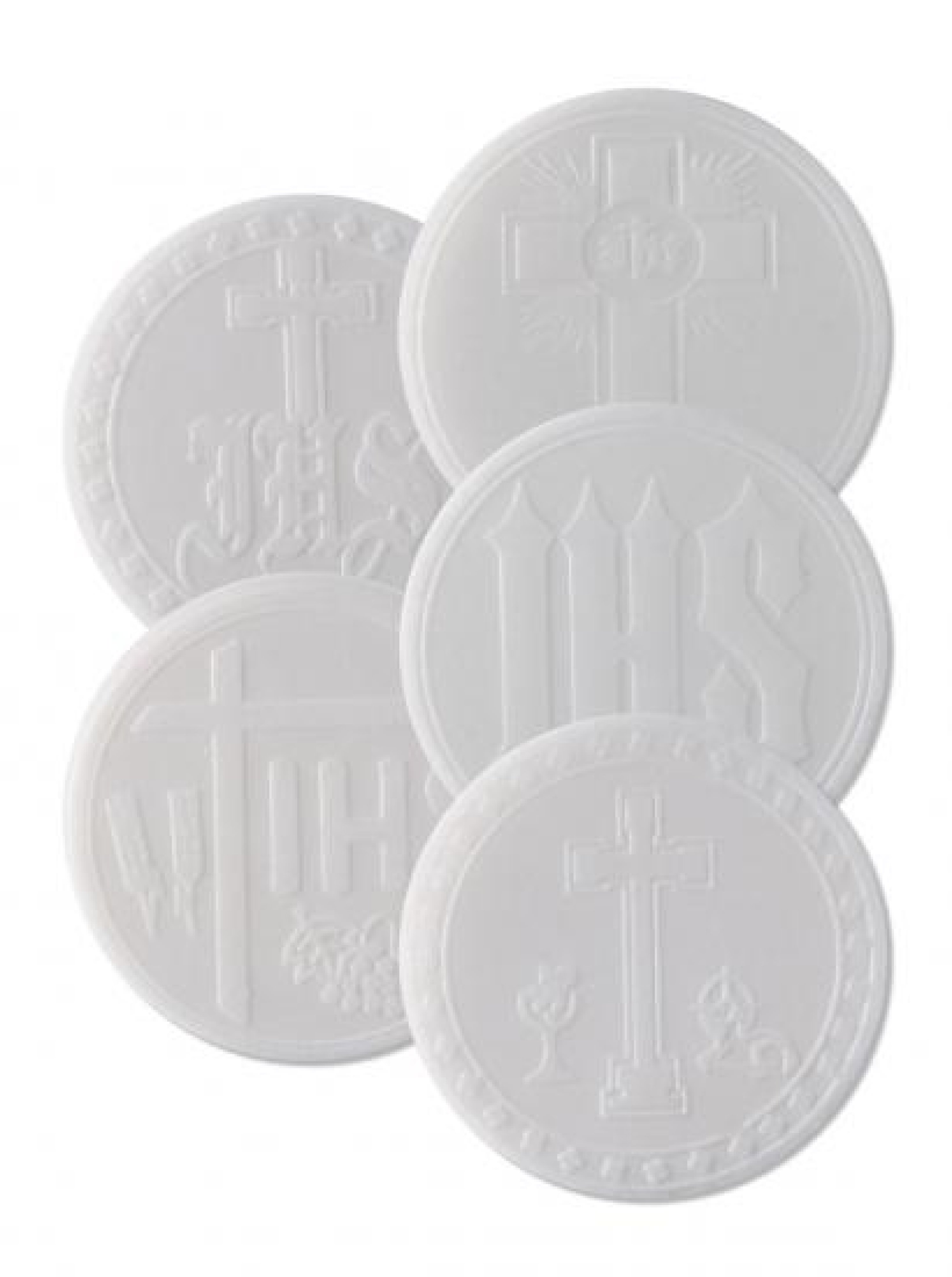 Pack of 50 - 2 3 4 Priests Altar Bread Mixed Designs - White