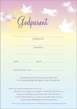 Godparent Certificate Pack of 10