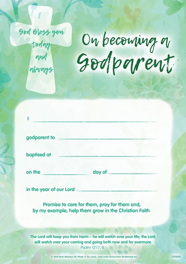 Godparent Certificate Pack of 10