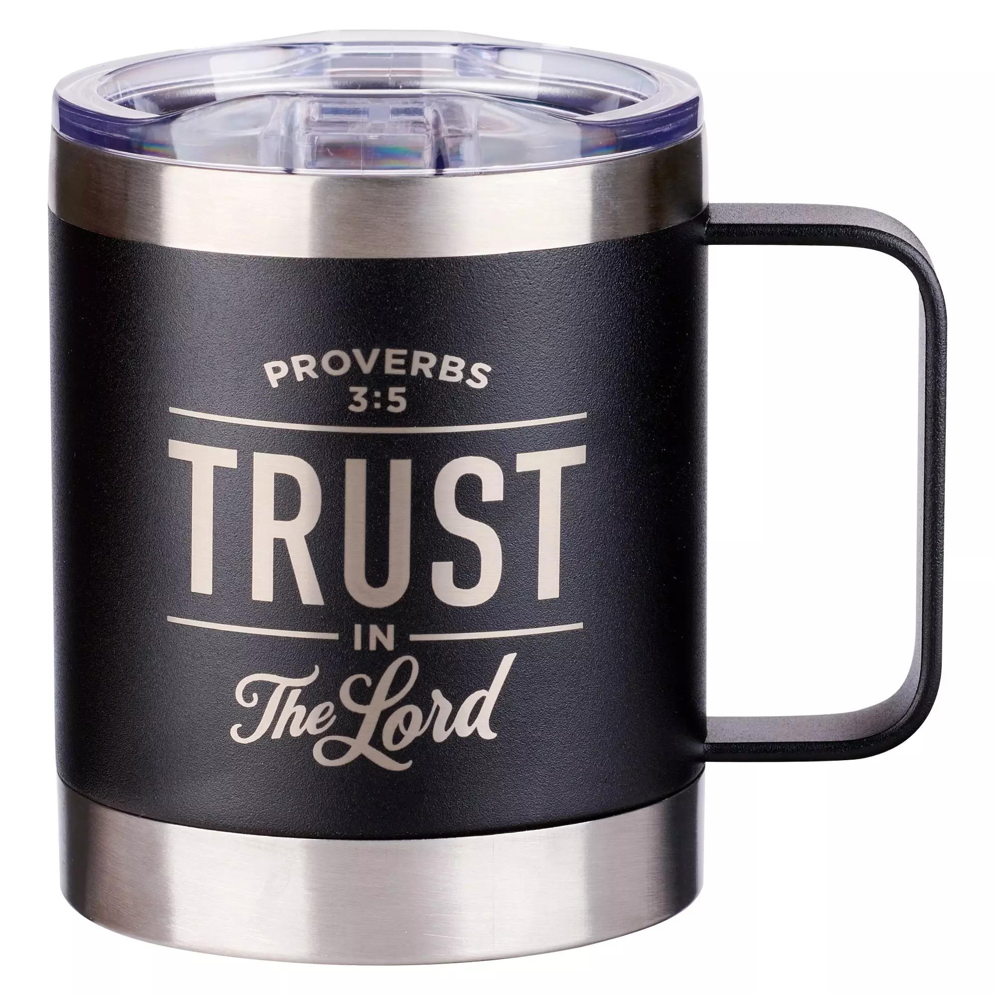 Mug SS Camp Black Trust in the Lord Prov. 3:5