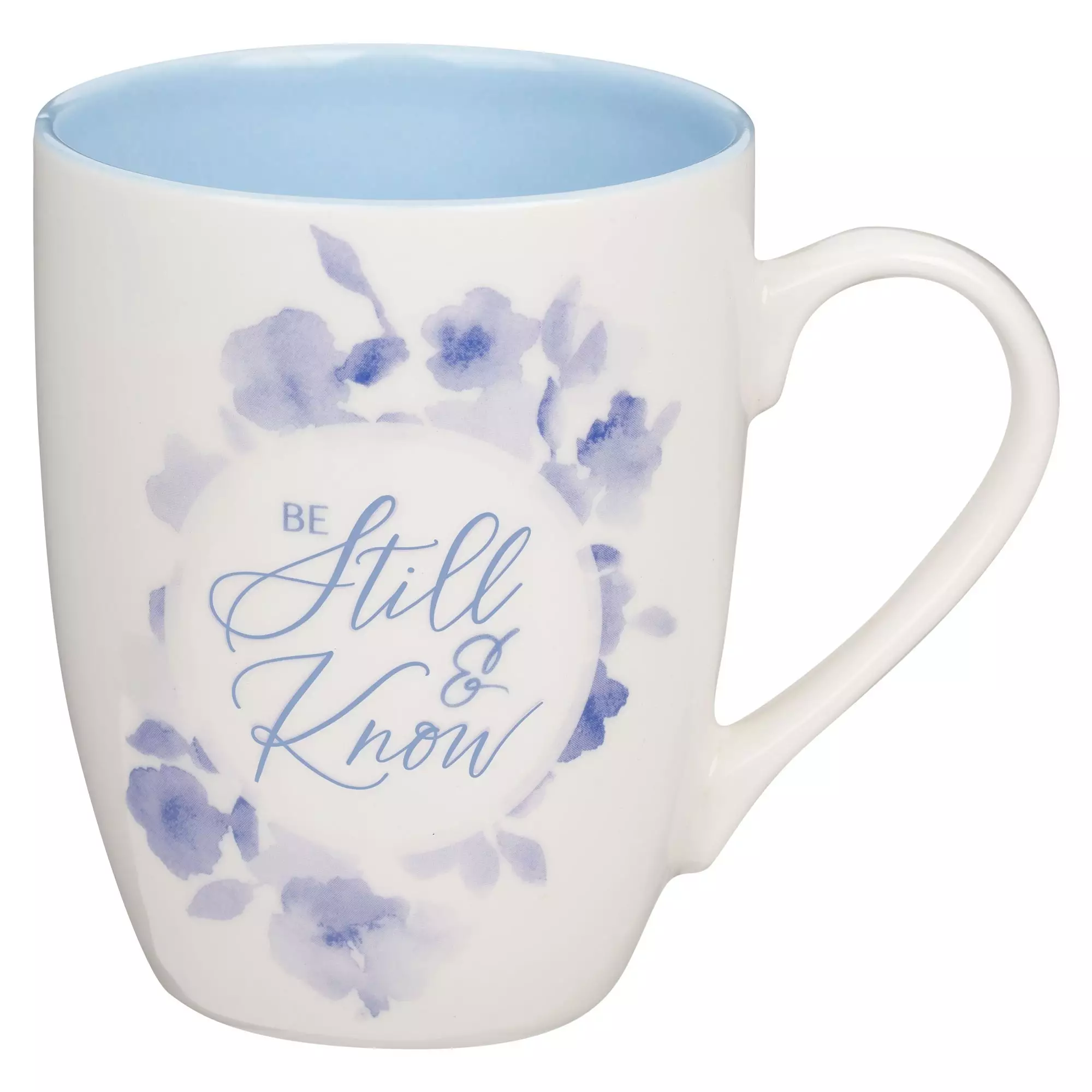 Mug Blue Floral Be Still Ps. 46:10