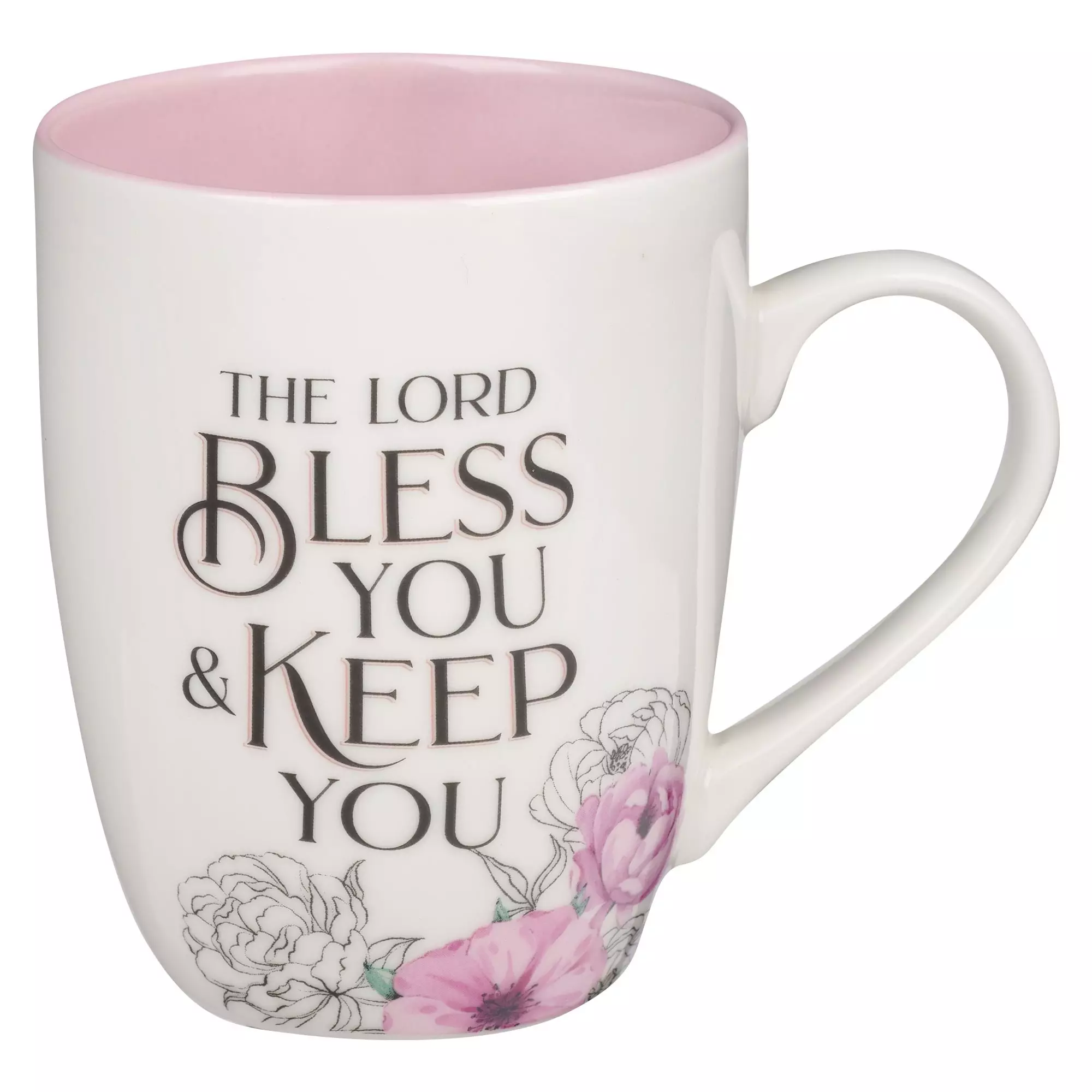 Mug Pink Flower Lord Bless & Keep You Num. 6:24