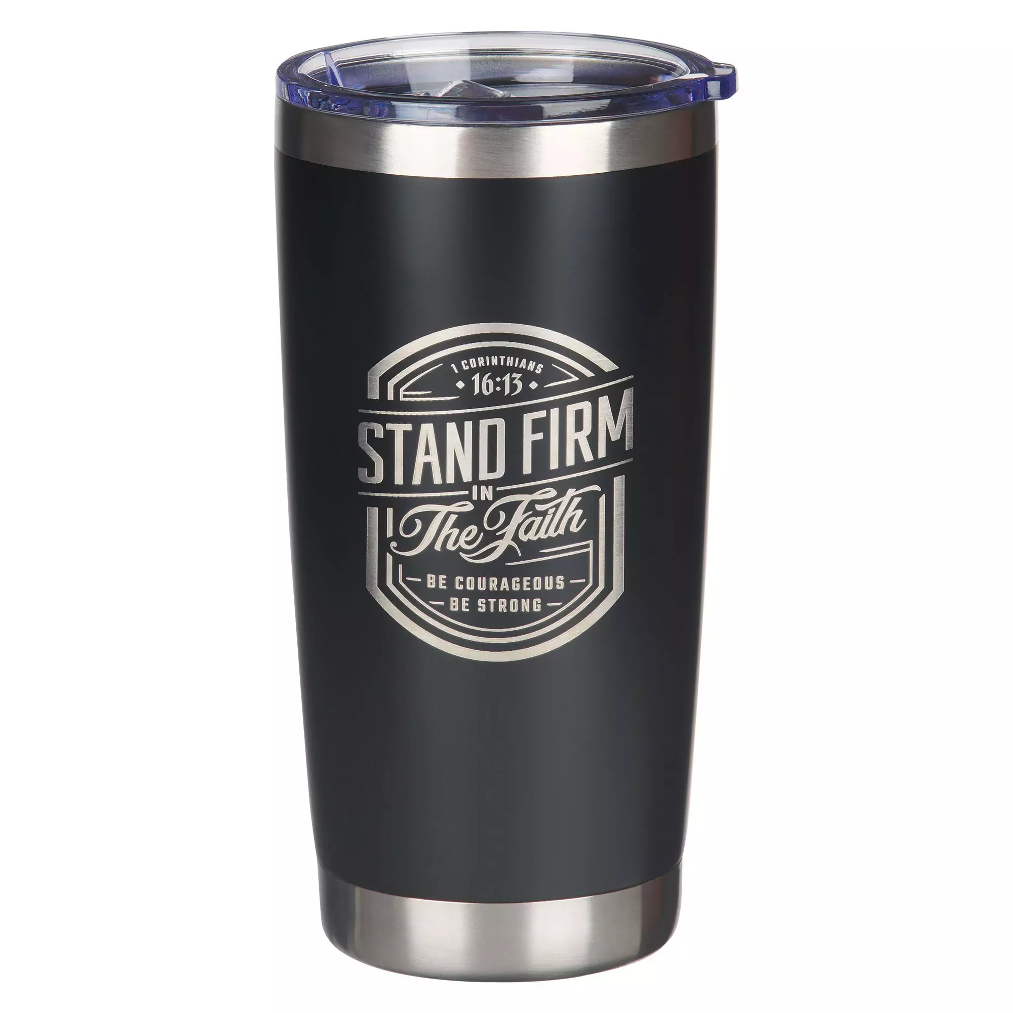 Tumbler SS Black Stand Firm 1 Cor. 16:13