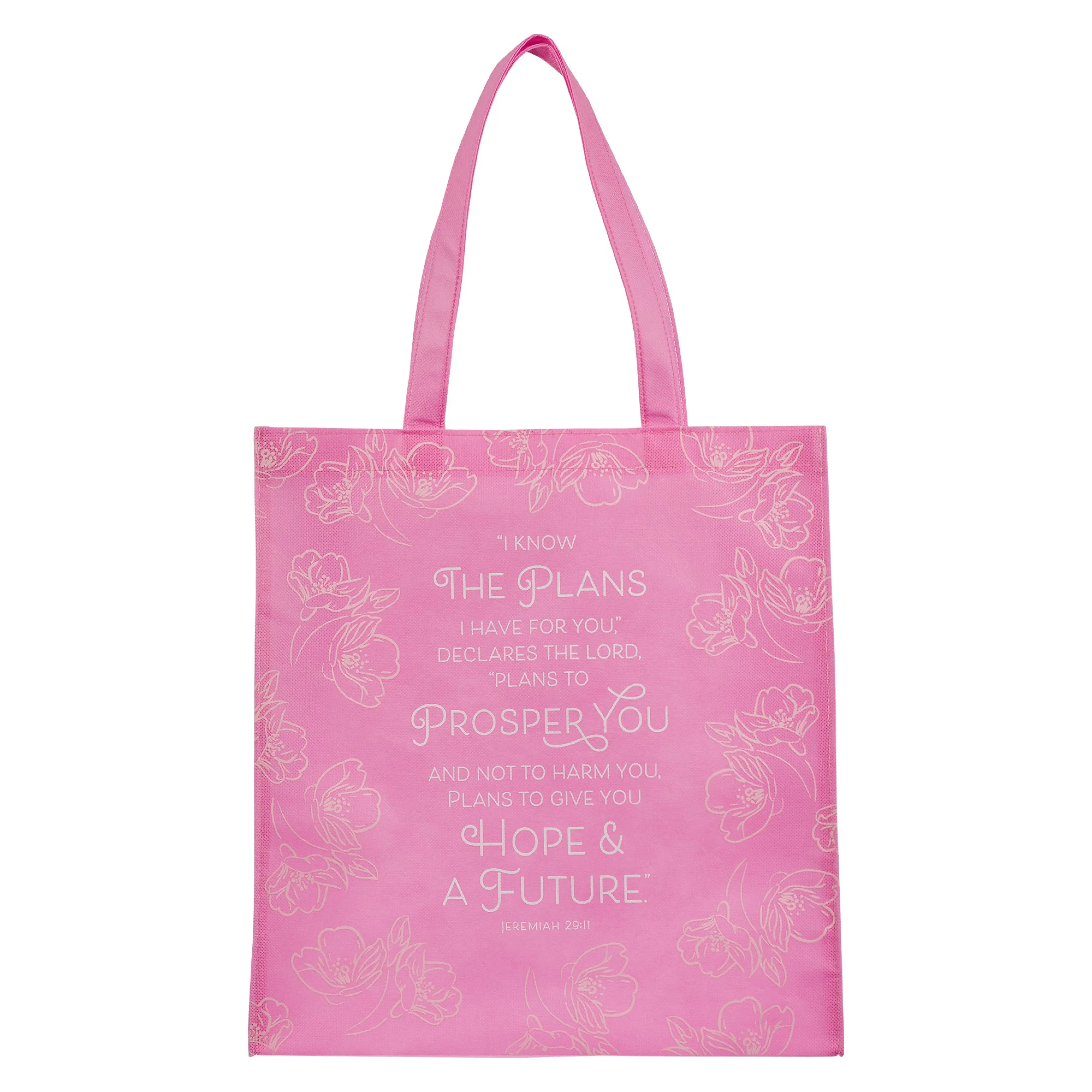 Tote Pink I Know the Plans Jer. 29:11