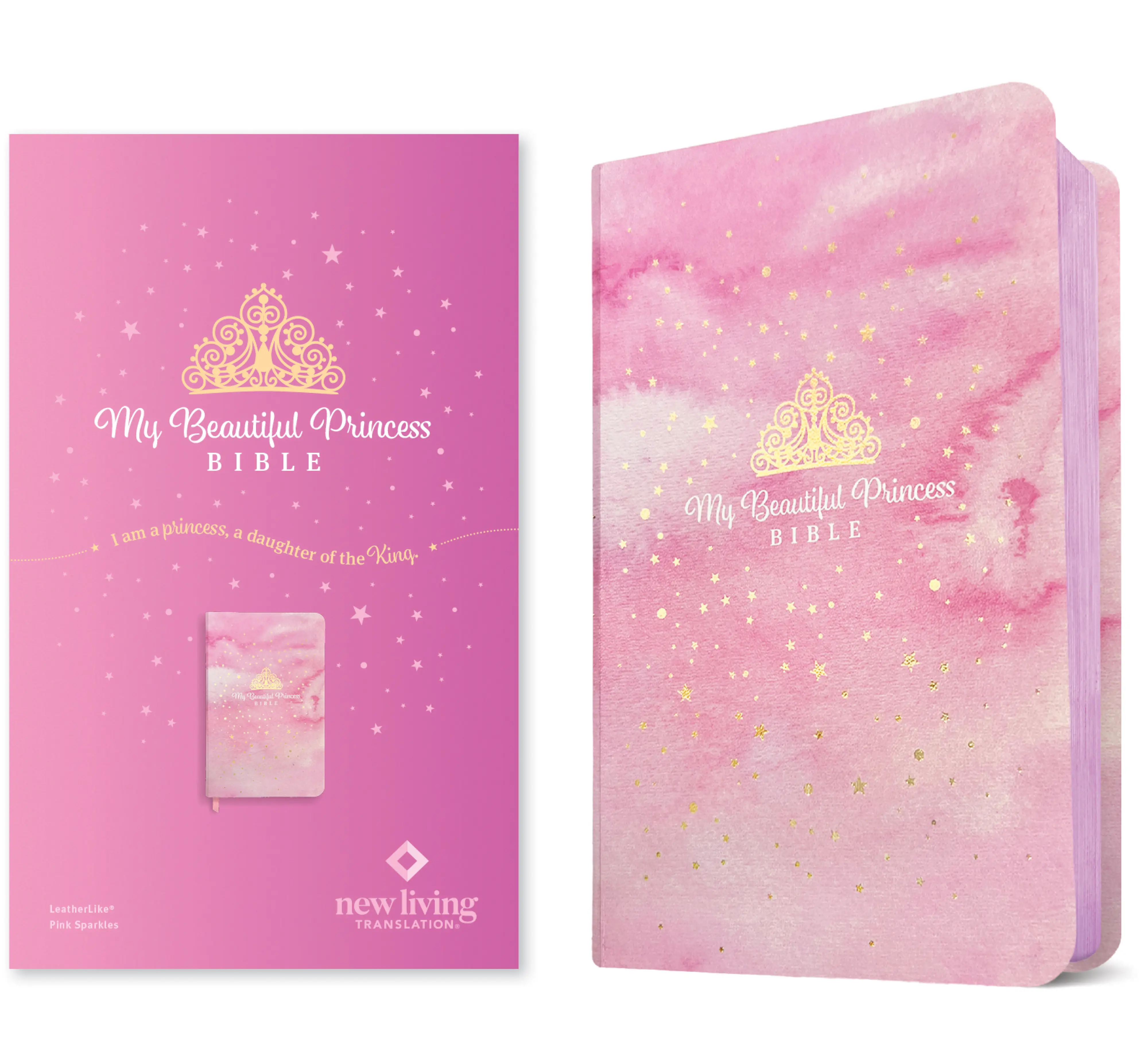 My Beautiful Princess Bible NLT (LeatherLike, Pink Sparkles)