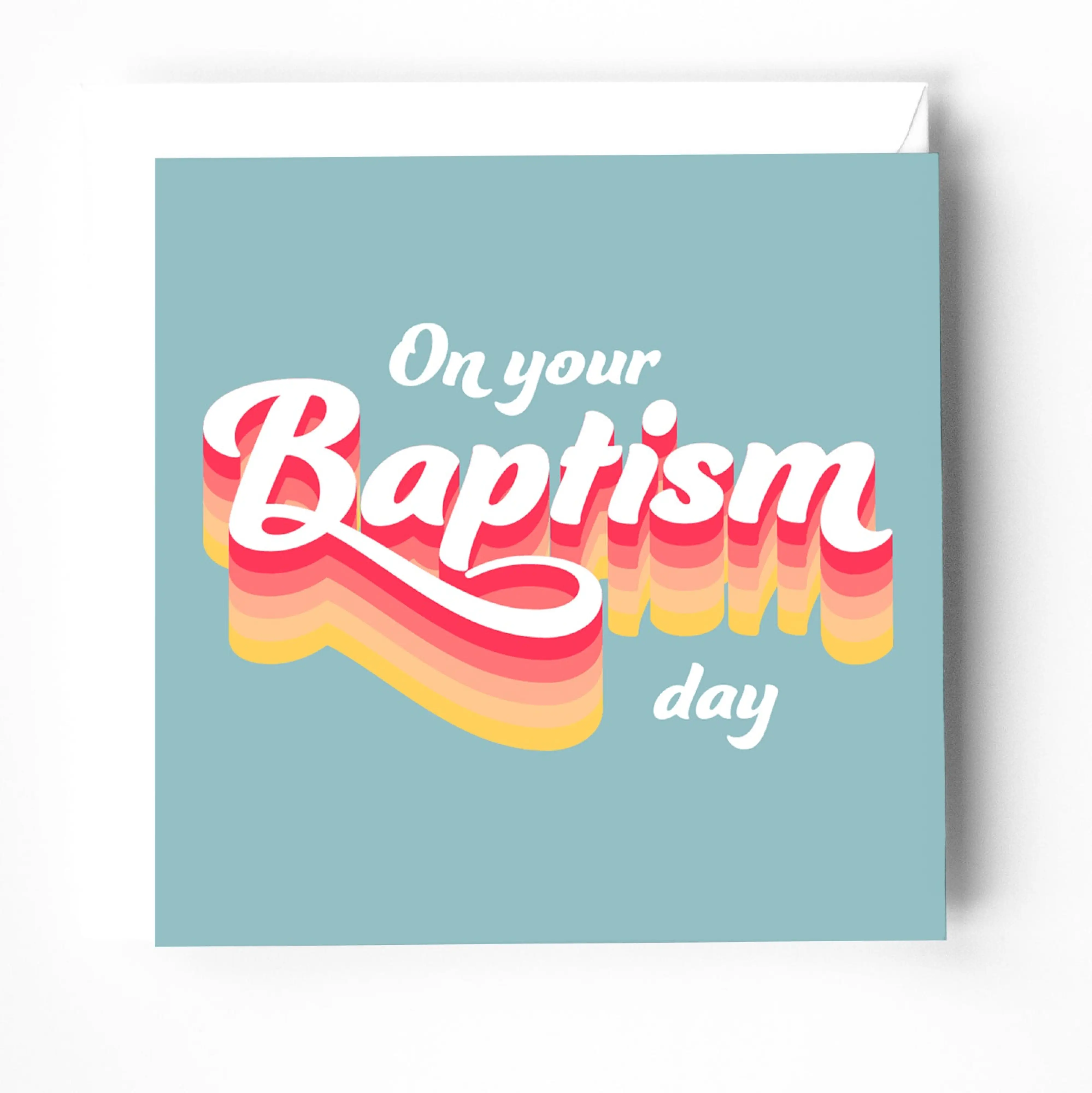 Baptism greeting card with bible verse inside. Romans 15 verse 13