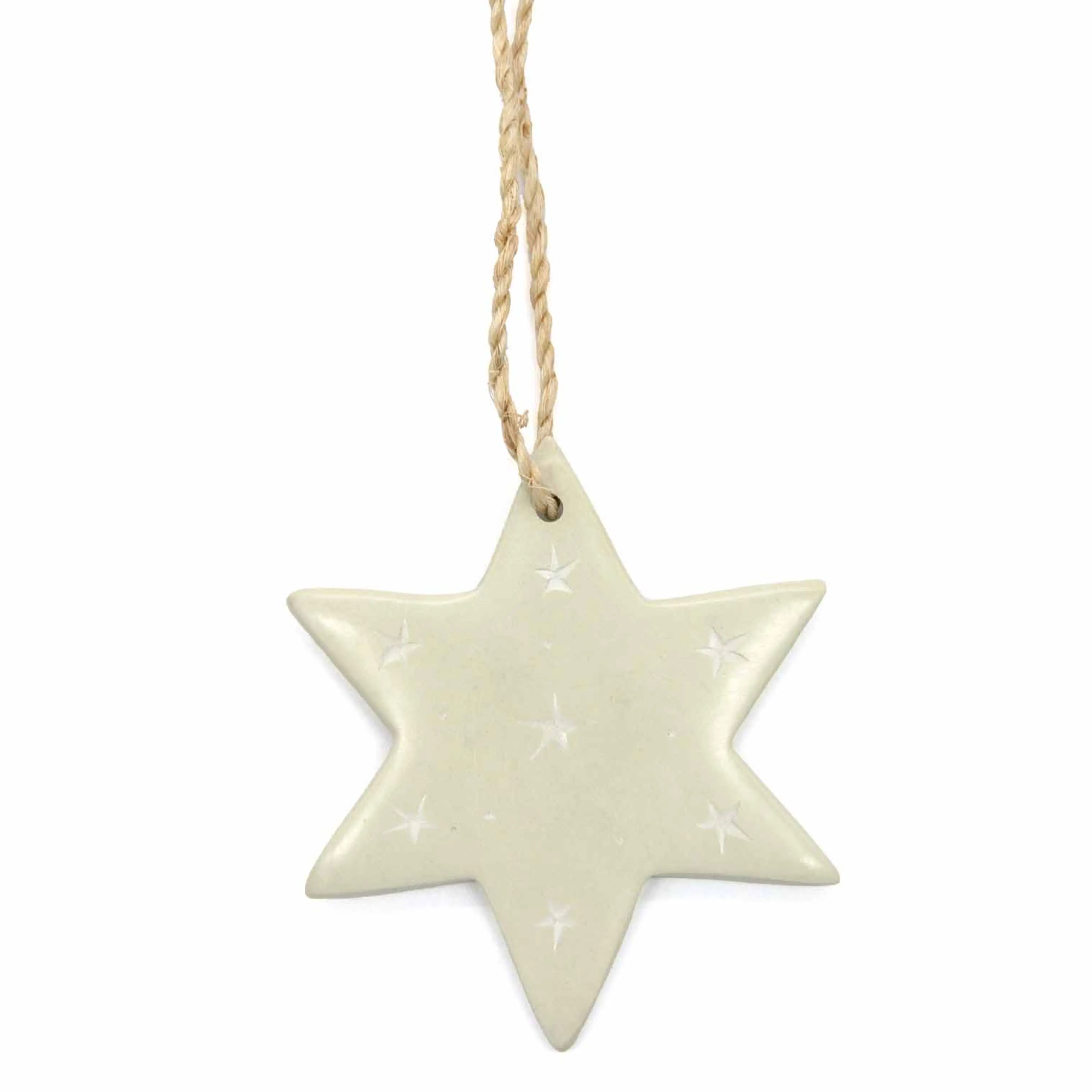 Star Soapstone Christmas Decoration - Natural