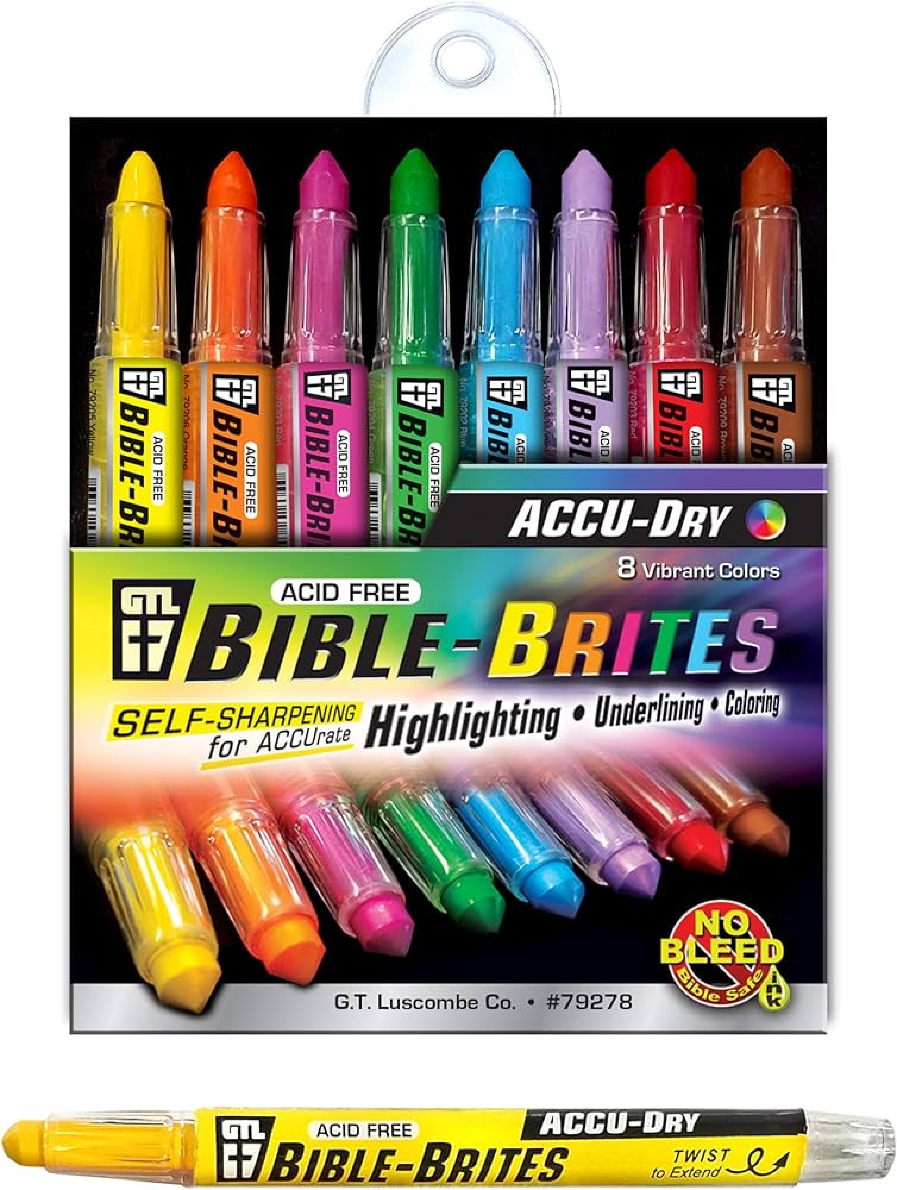 Acu-Dry Bible Highlighters Brites Set Of 8