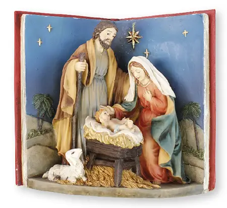 5" Resin Holy Family Nativity Book Set