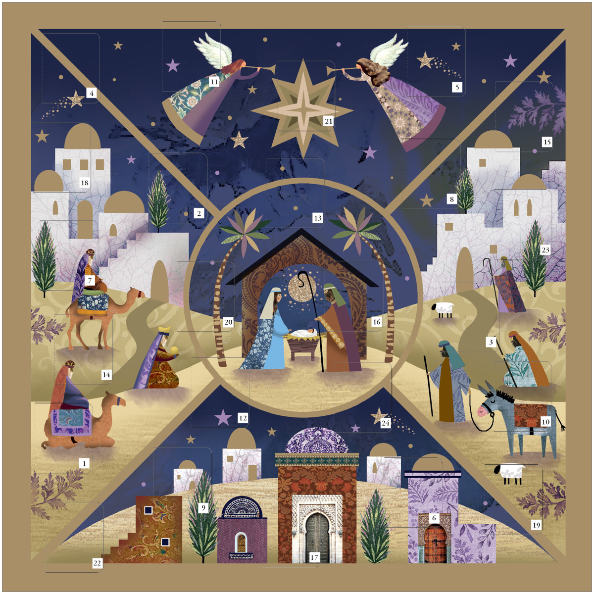 Nativity Square Advent Calendar Card Free Delivery when you spend £10