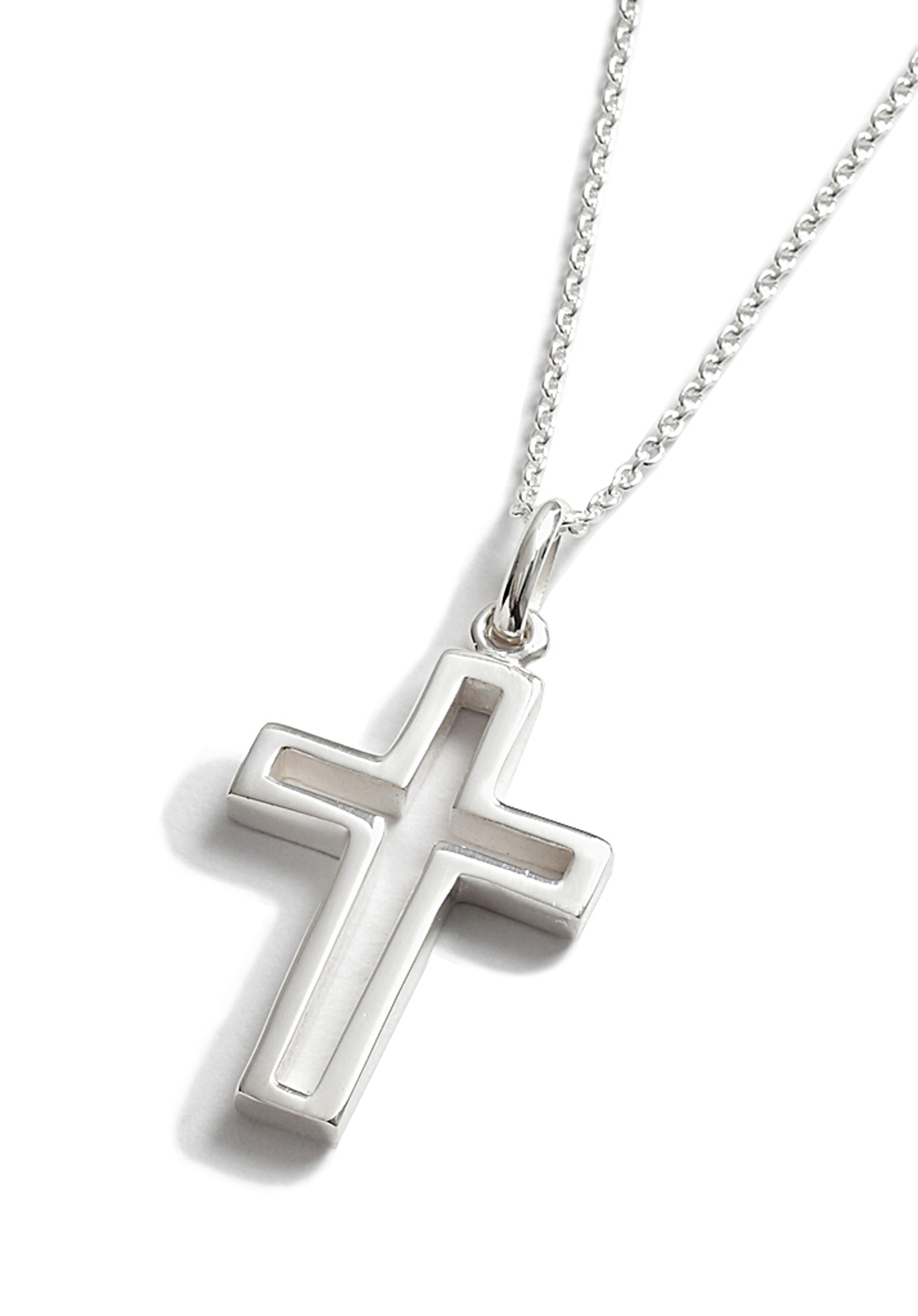 Sterling silver Open Cross Pendant - Medium | Free Delivery @ Eden.co.uk