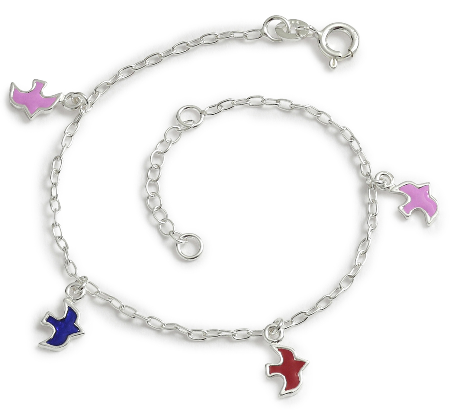 Handmade Sterling Silver Baby Child Identity Bracelet IJ-080070A Car with  Platinum Plating and Precious Stones (Enamel)