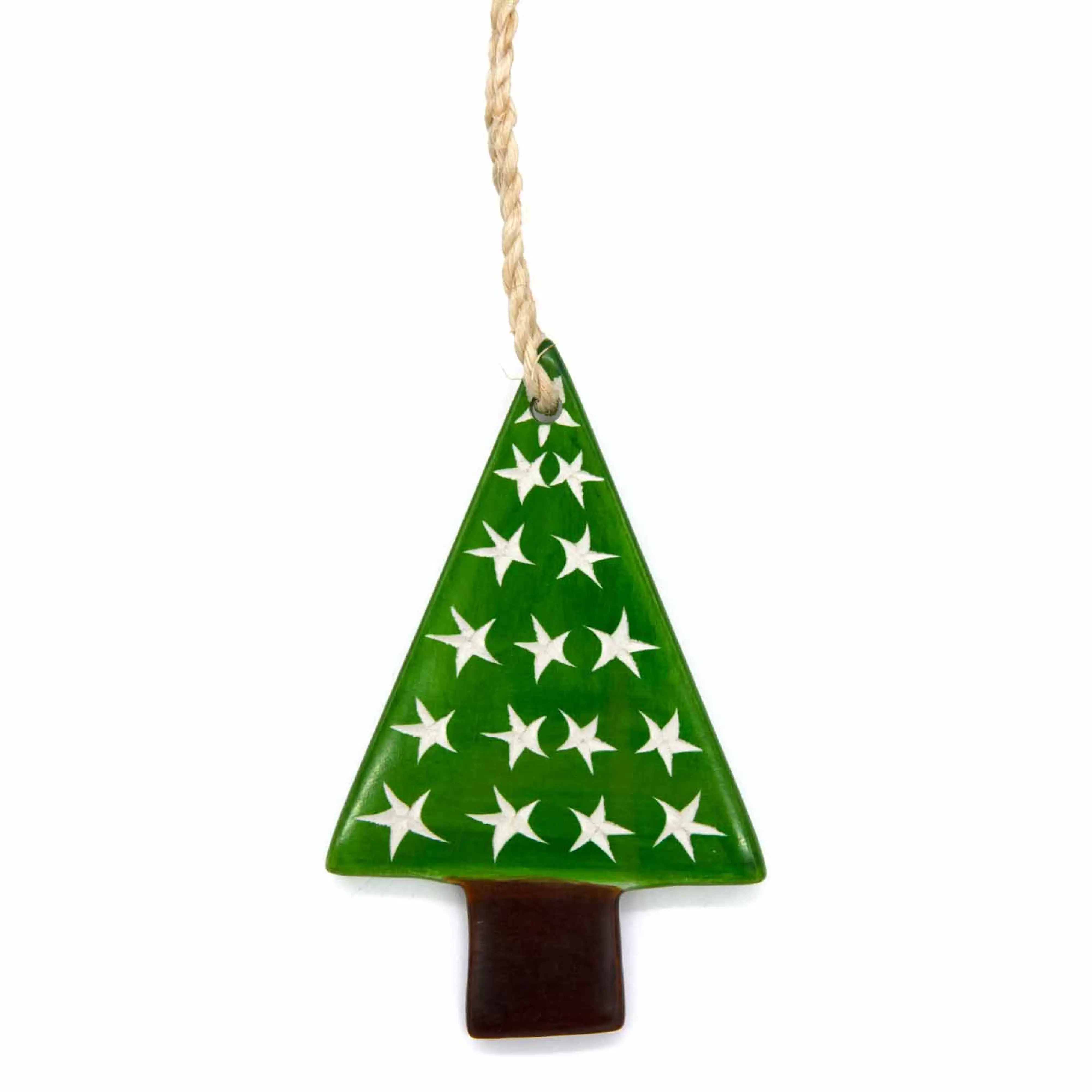 Tree Soapstone Christmas Decoration - Green