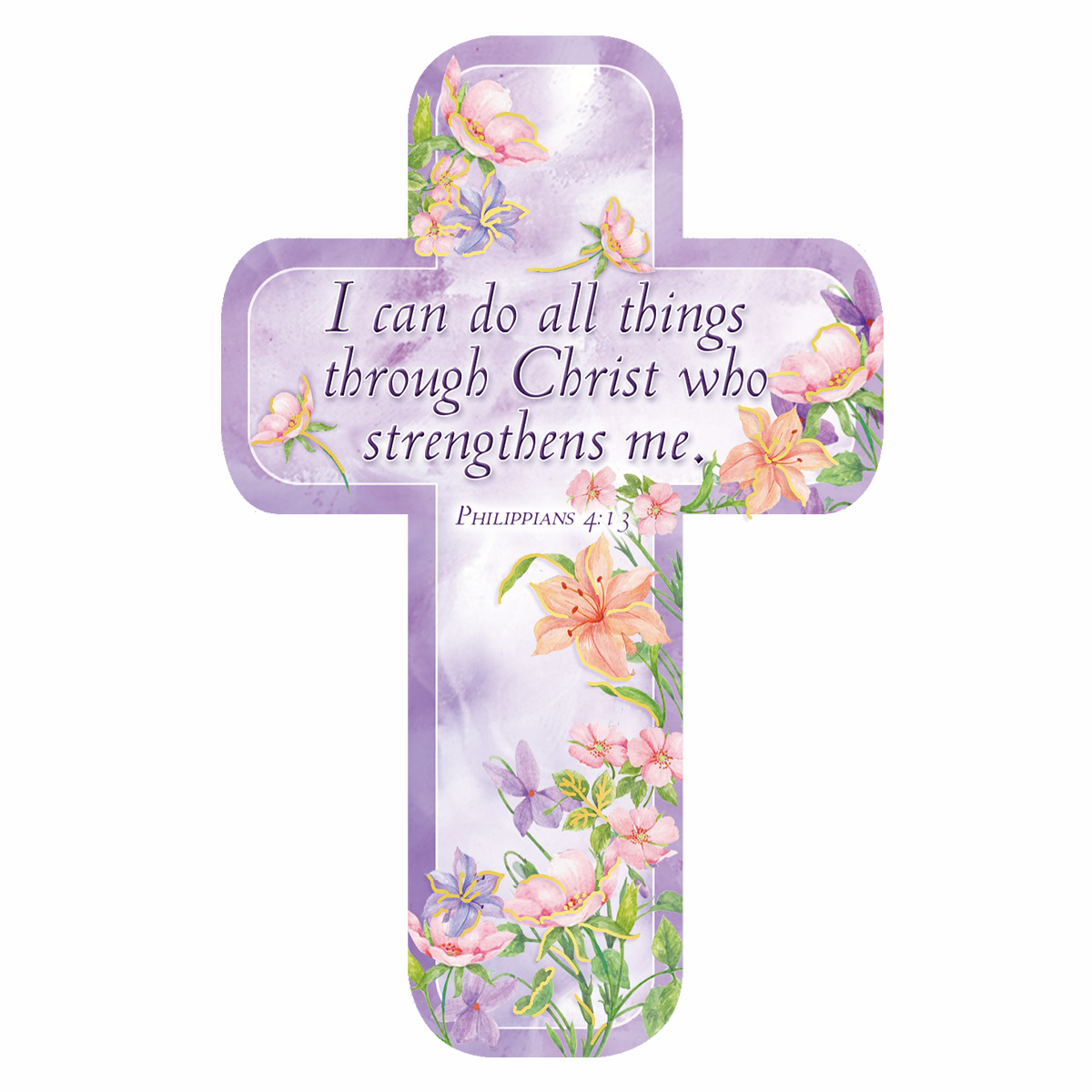 I Can Do Purple Paper Cross Bookmark Pack of 12