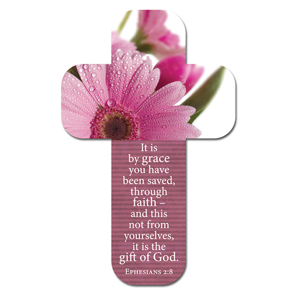 Flower Pink Paper Cross Bookmark Pack of 12