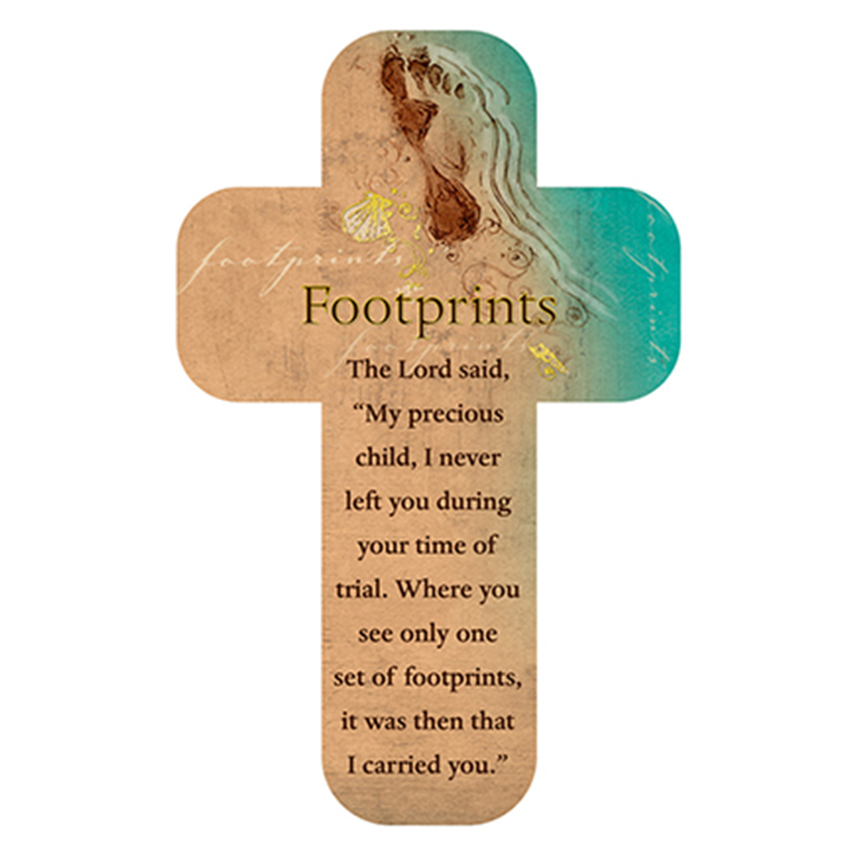 Footprints Paper Cross Bookmark Pack of 12