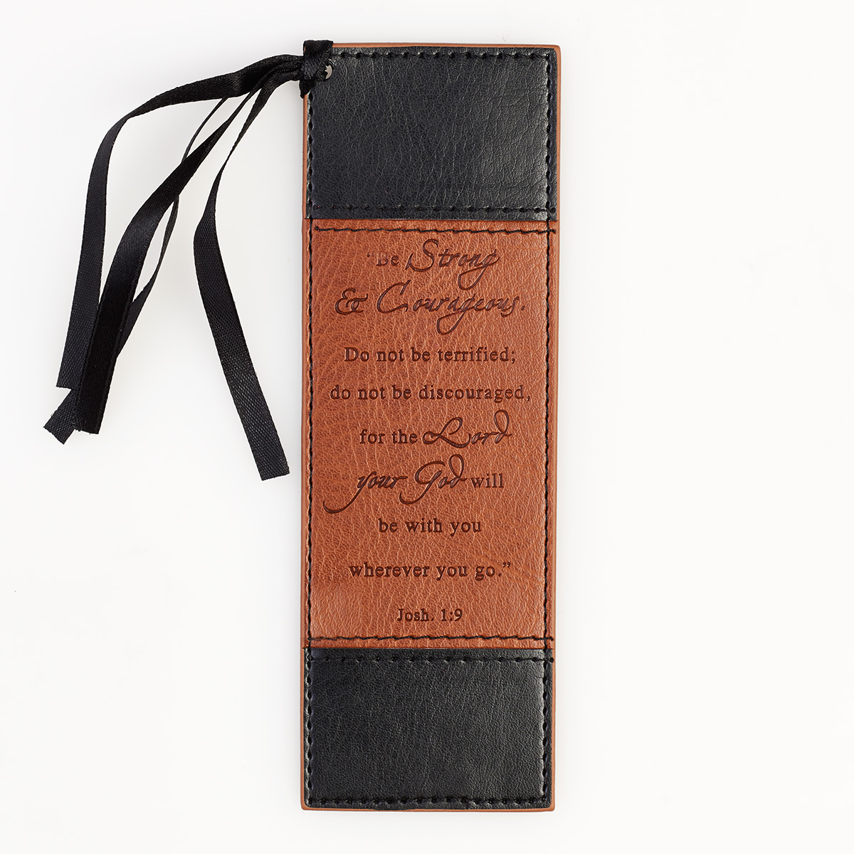 Strong & Courageous Two-Tone Faux Leather Pagemarker Bookmark - Jo