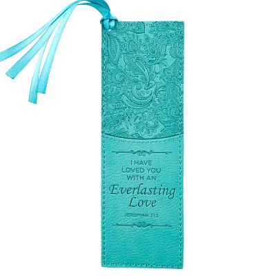 Bookmark-Pagemarker-Everlasting Love-Lux Leather-Turquoise