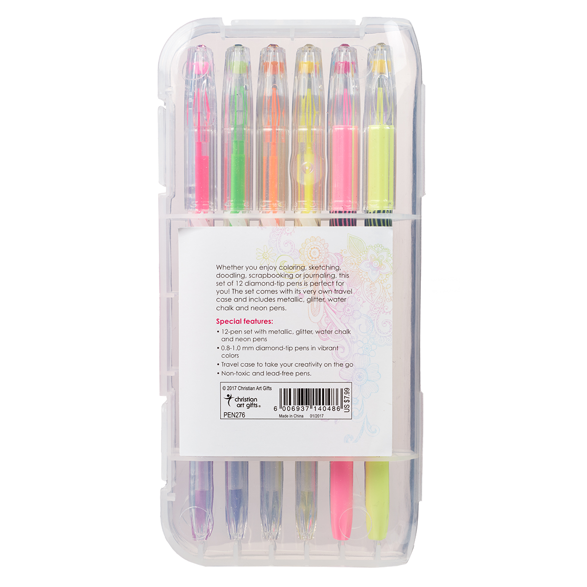 Gel Pen Set 12pc Metallic/Glitter