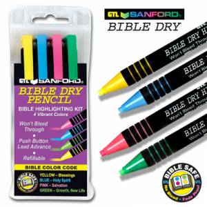 Bible Dry Pencil Highlighting Kit 4 colour