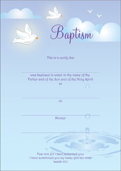 Baptism Certificate (Pack of 10): Free Delivery when you spend Â£10 at ...