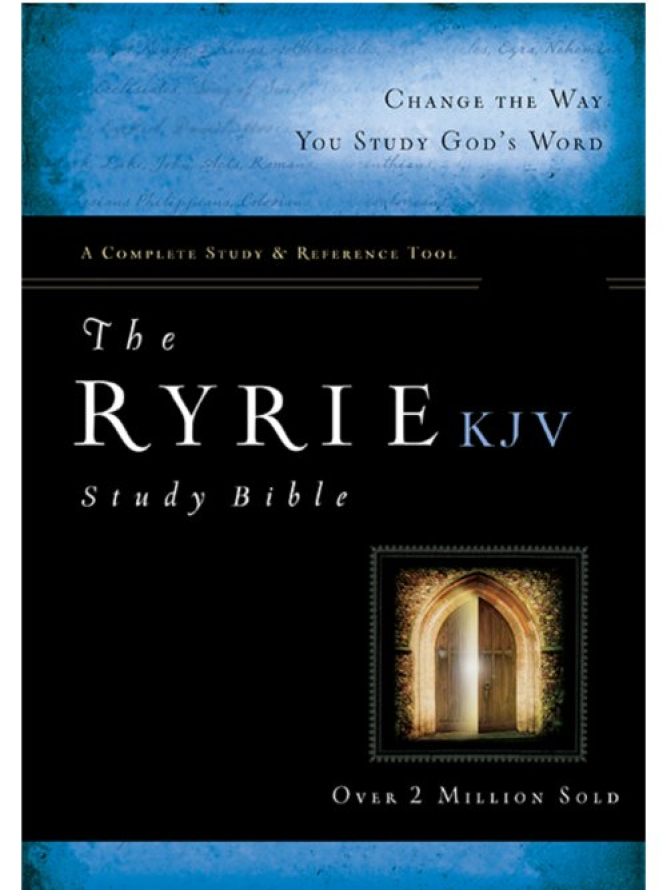 KJV Ryrie Study Bible Black Bonded Leather Full Colour Maps Charts