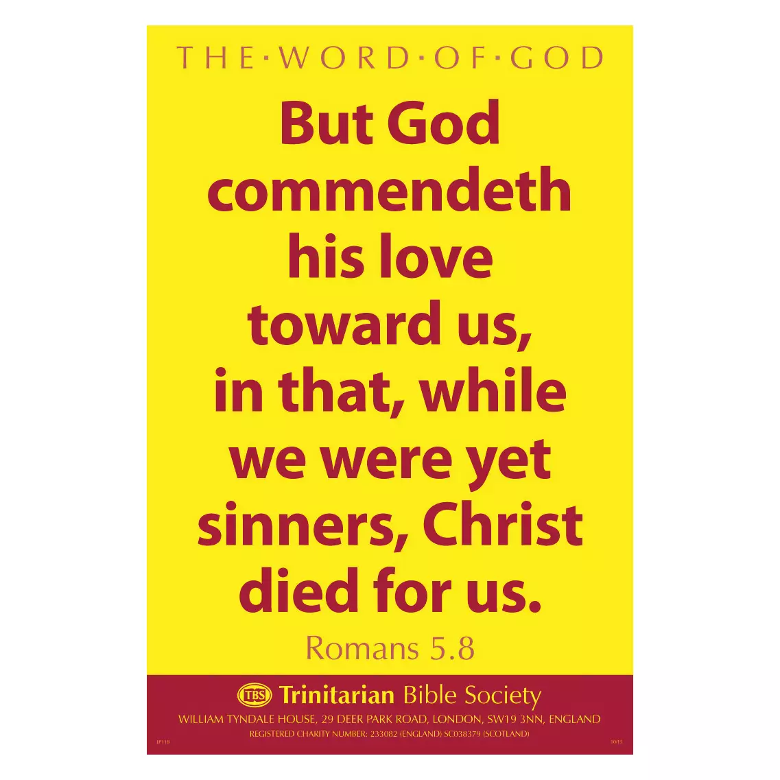 Large Scripture Poster: Ro. 5.8