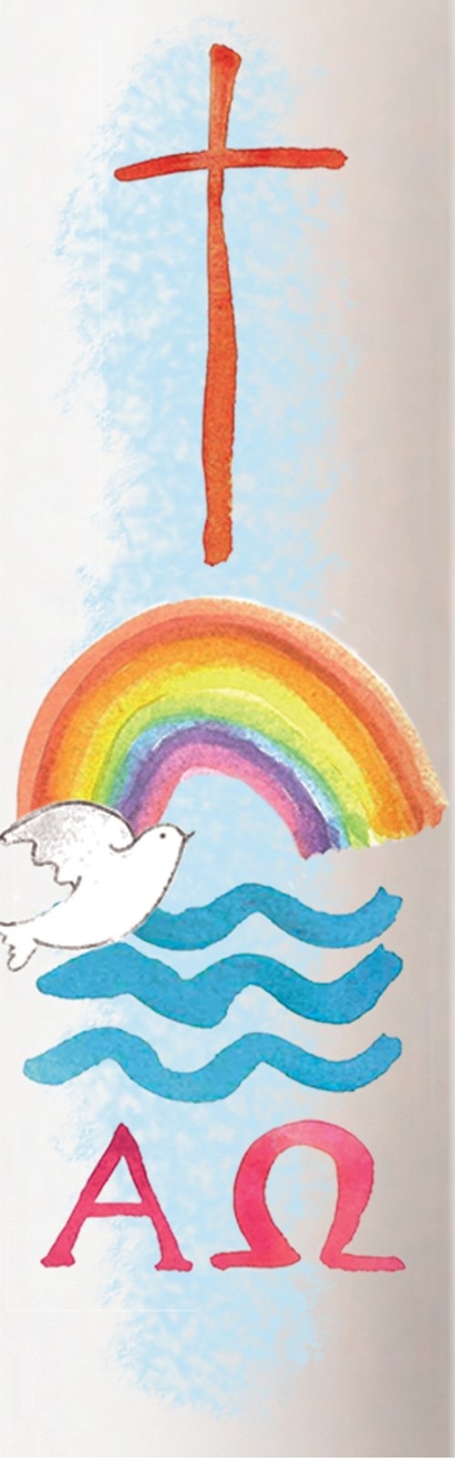 9 x 7 8 Watercolour Baptism Candle