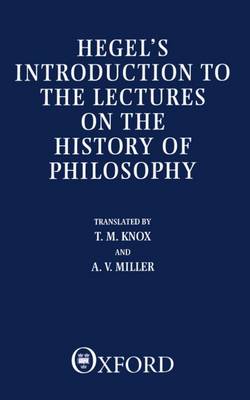 Introduction to the Lectures on the History of Philosophy (Paperback)