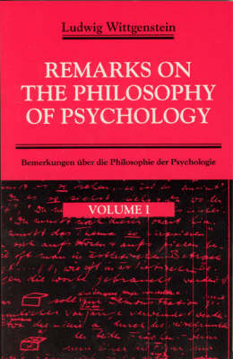 Remarks on the Philosophy of Psychology By Ludwig Wittgenstein