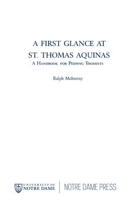 A First Glance at St Thomas Aquinas By Ralph Mc Inerny (Hardback)